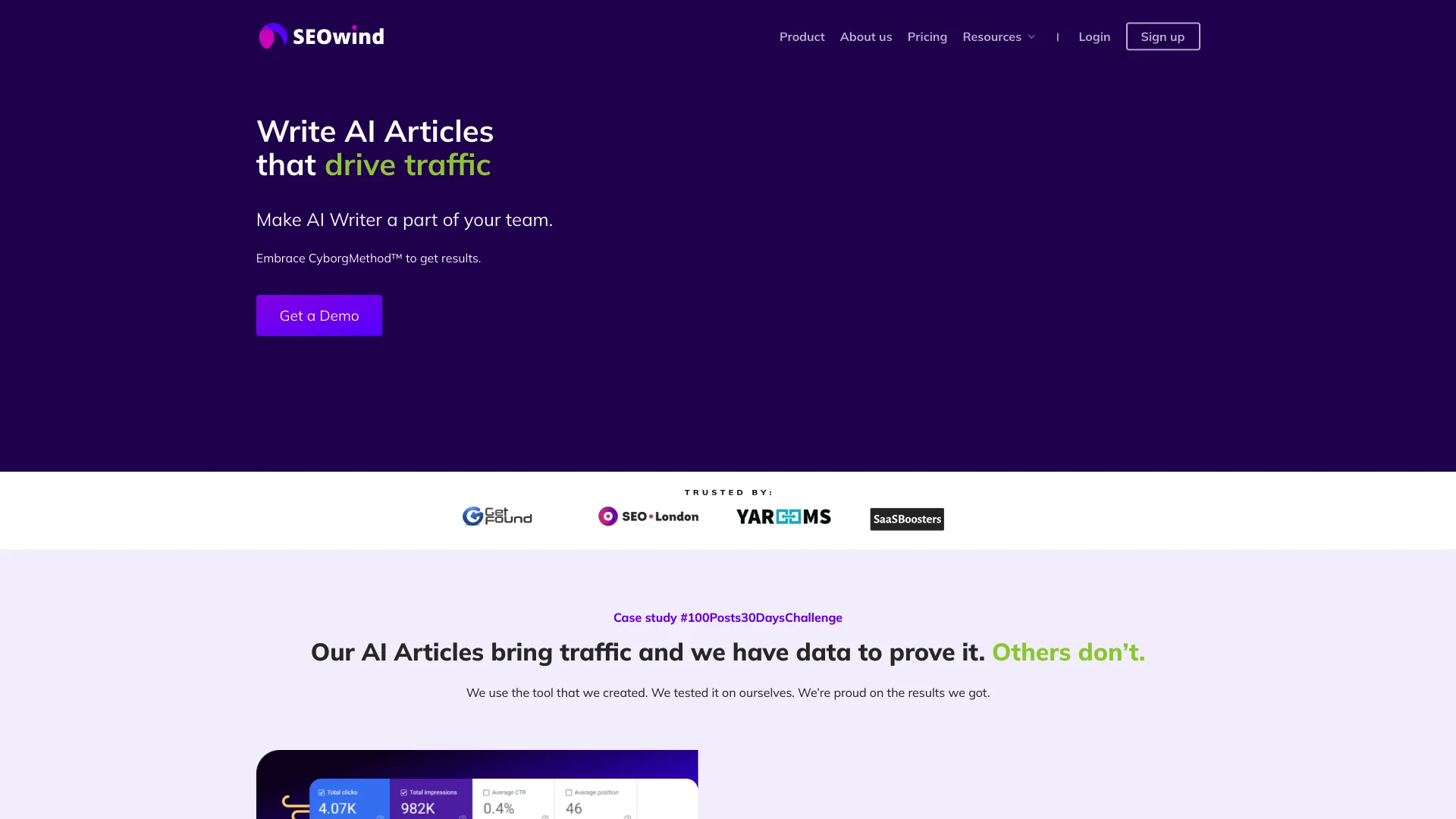 SEOwind screenshot