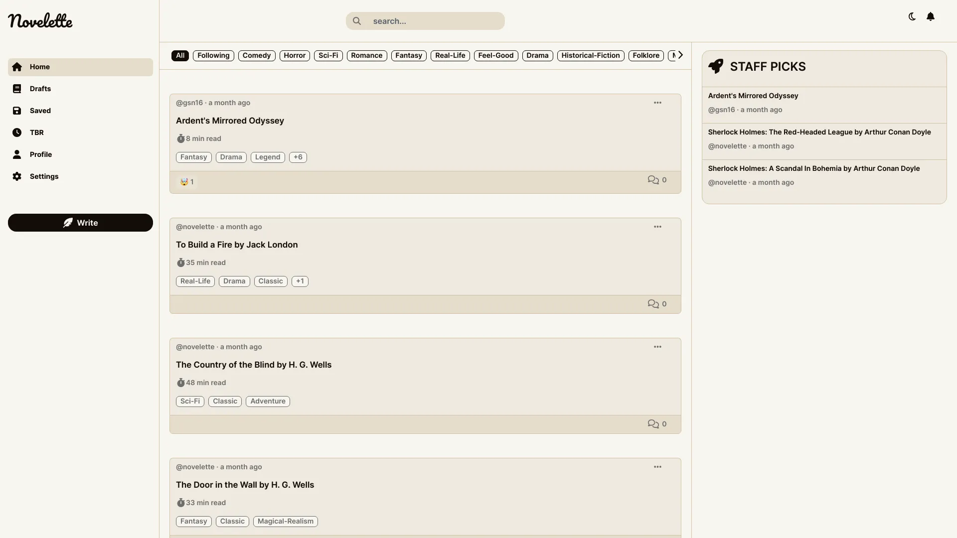 NoveletteApp screenshot