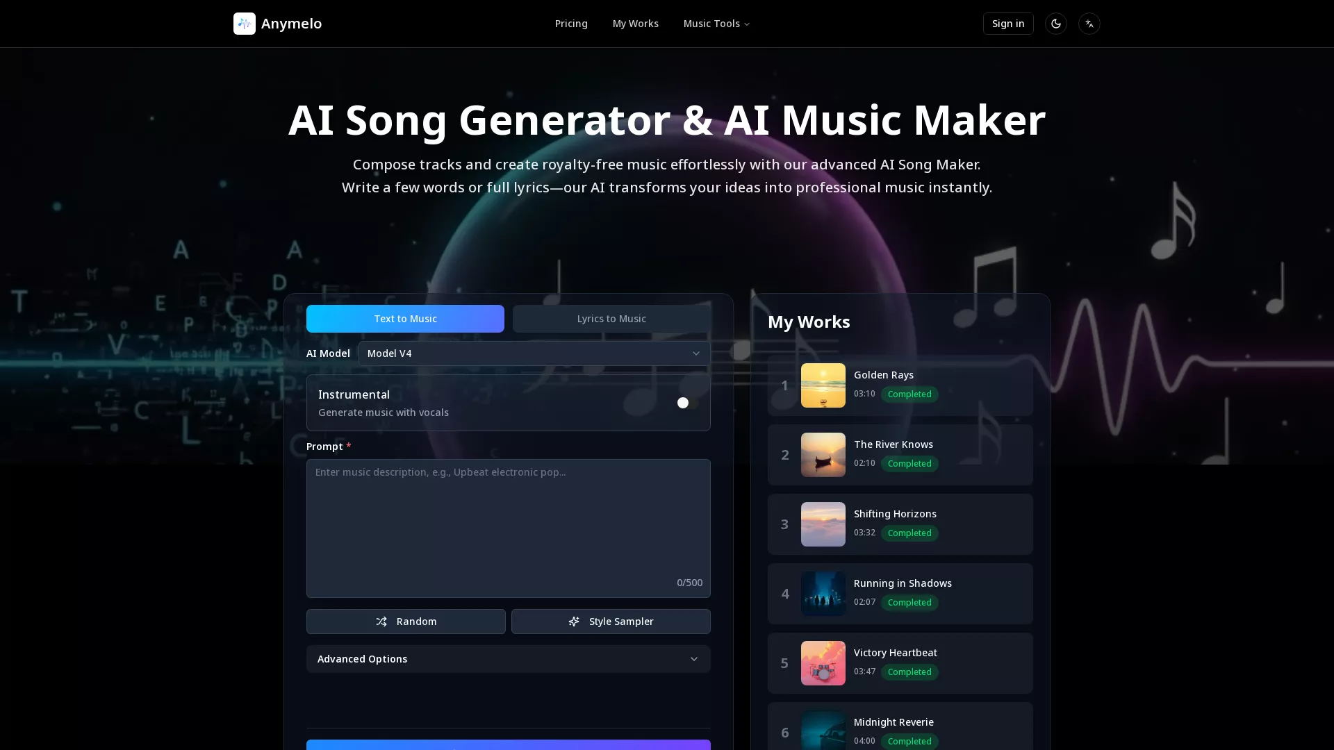 Anymelo screenshot