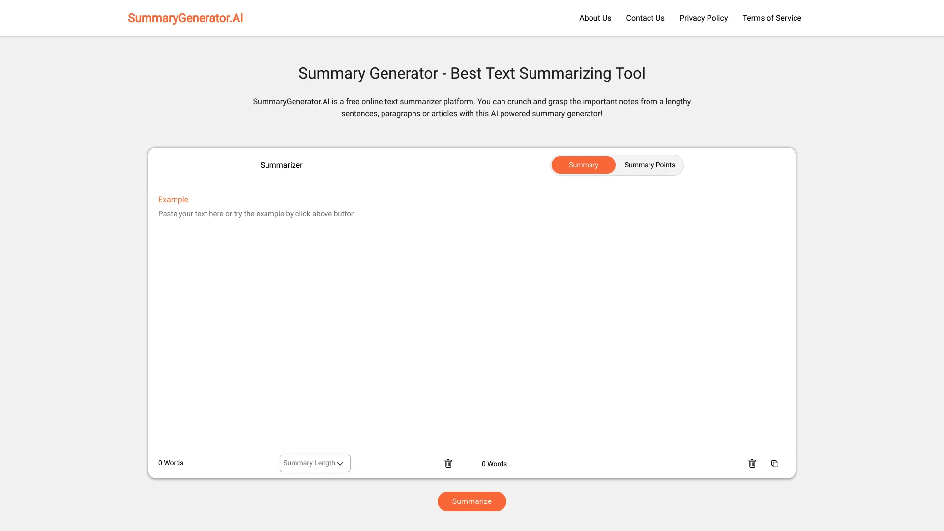 Summary Generator screenshot