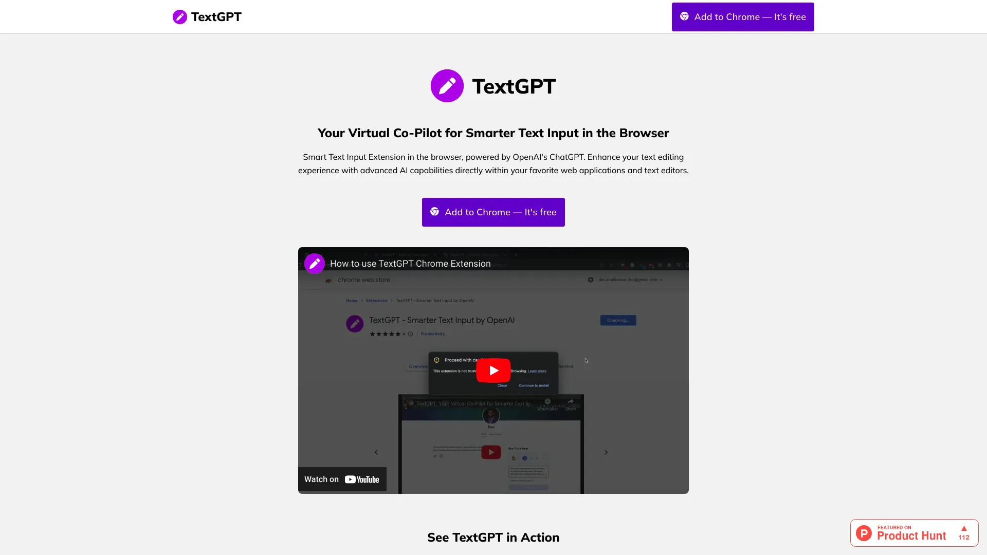 TextGPT screenshot