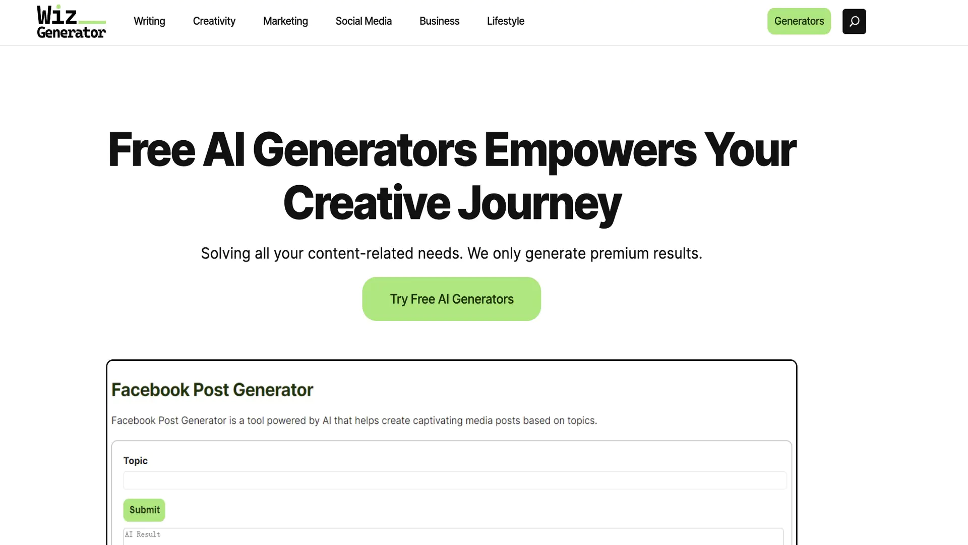 WizGenerator screenshot