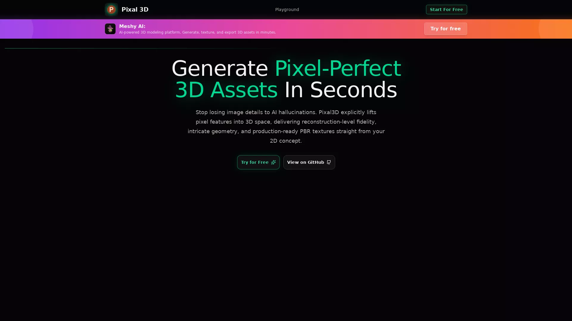 Pixal3D screenshot