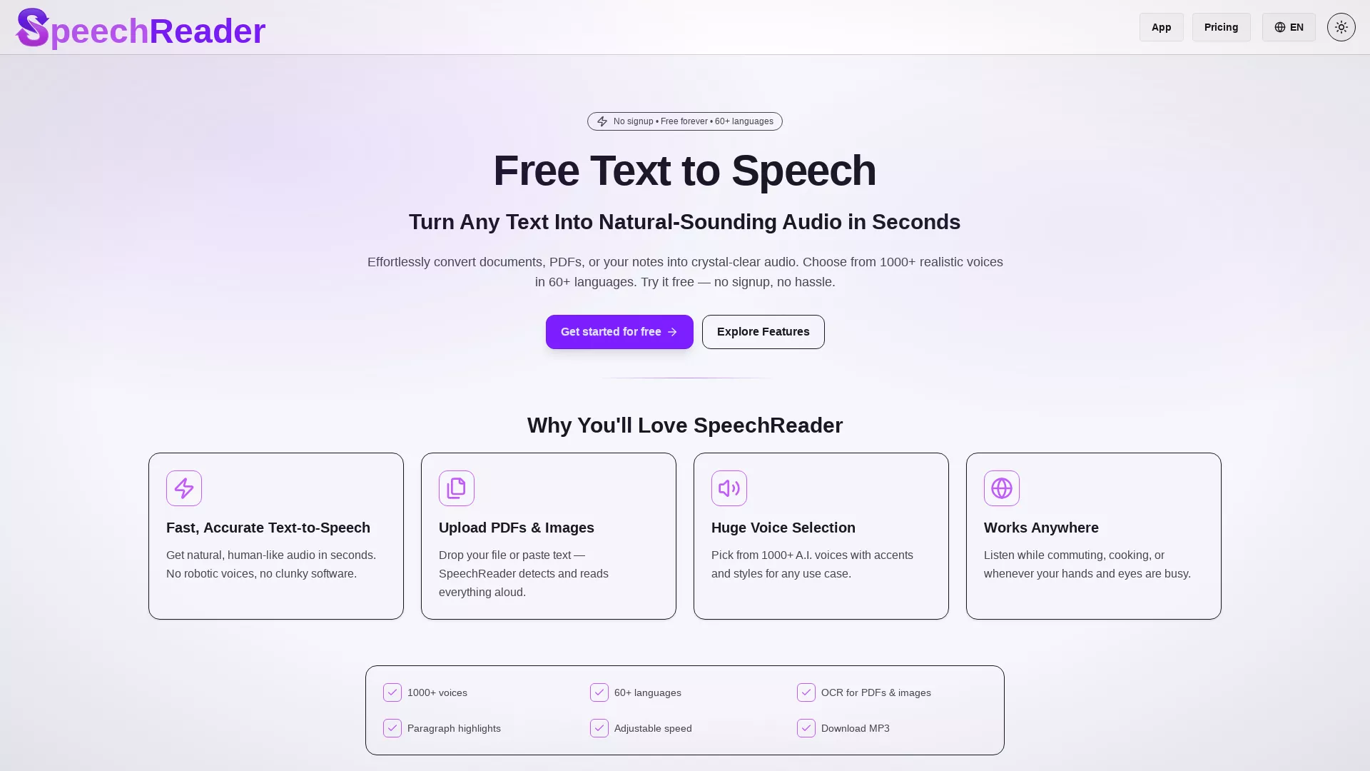 SpeechReader screenshot
