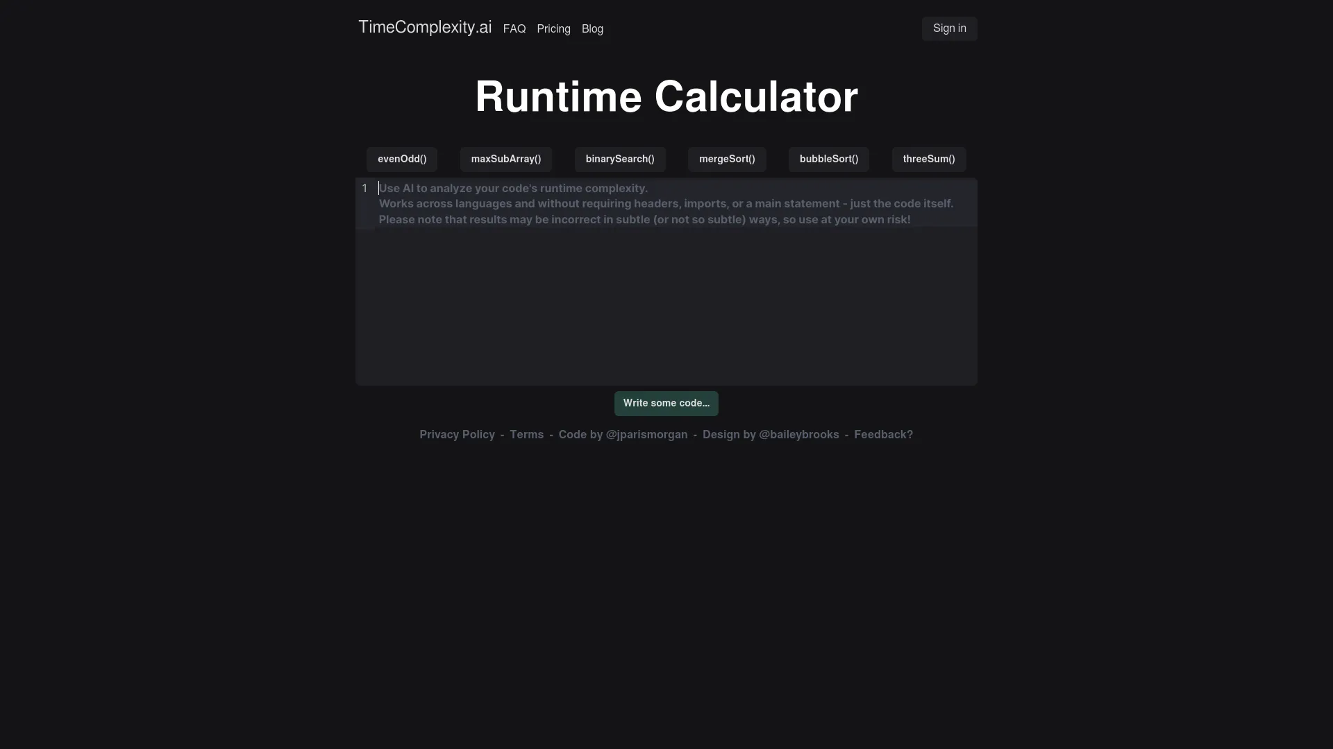 TimeComplexity screenshot