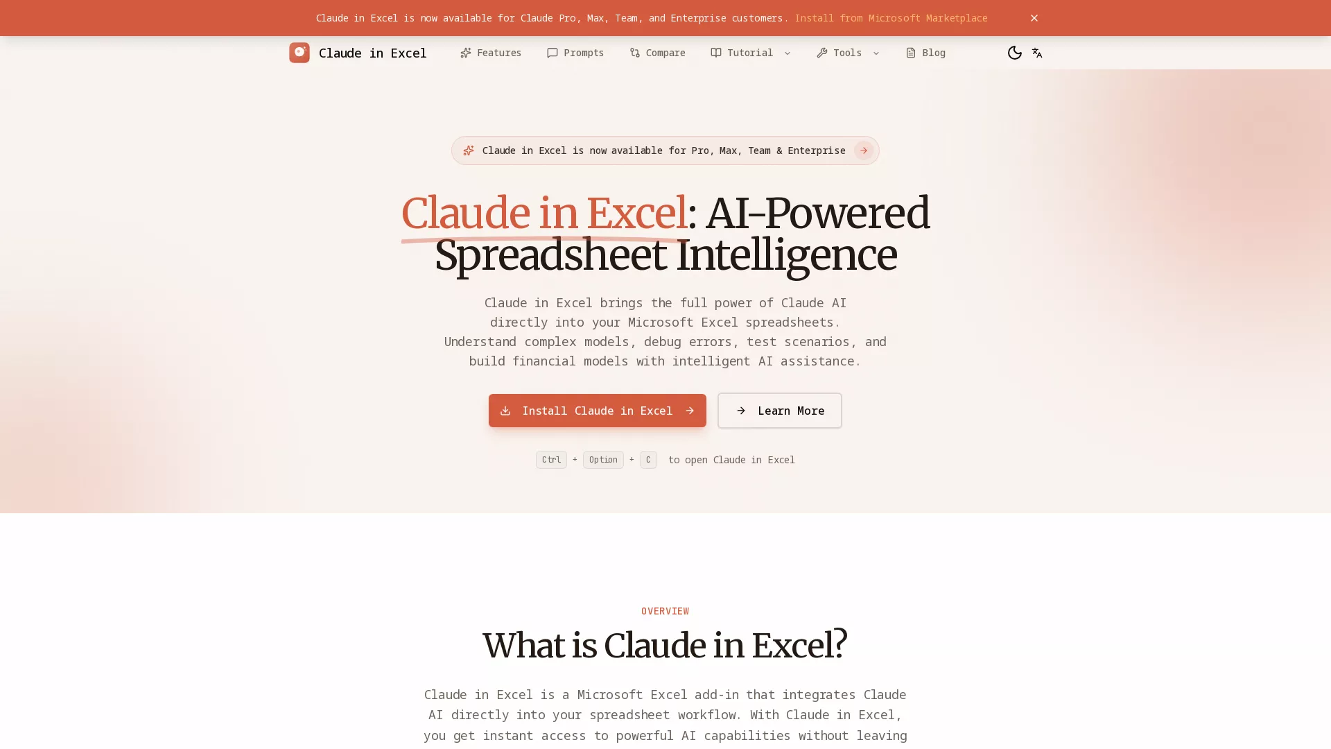 Claude in excel screenshot
