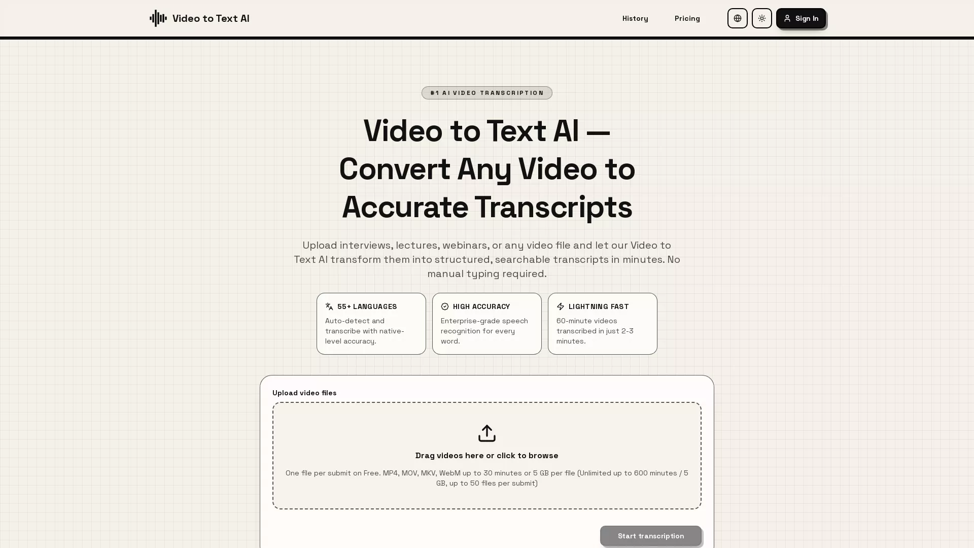 VideoToTextAI screenshot