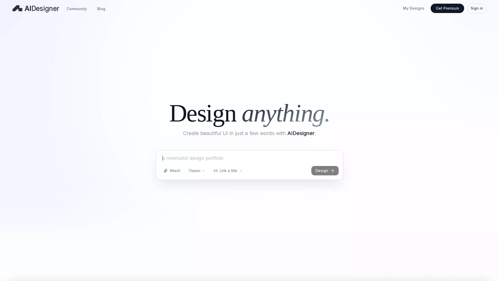AIDesigner screenshot