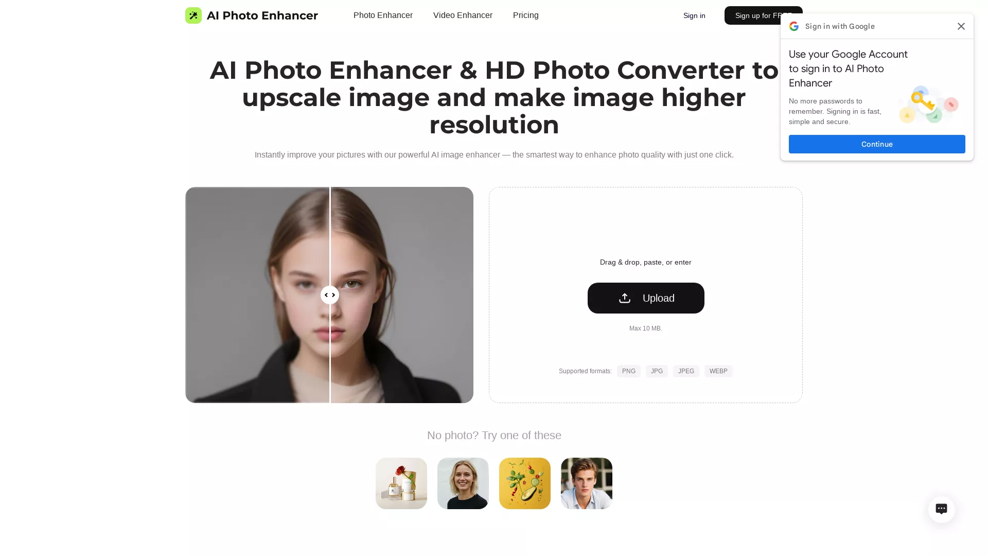 AIPhotoEnhancer screenshot