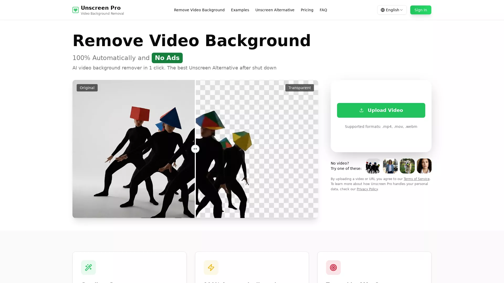Unscreen screenshot