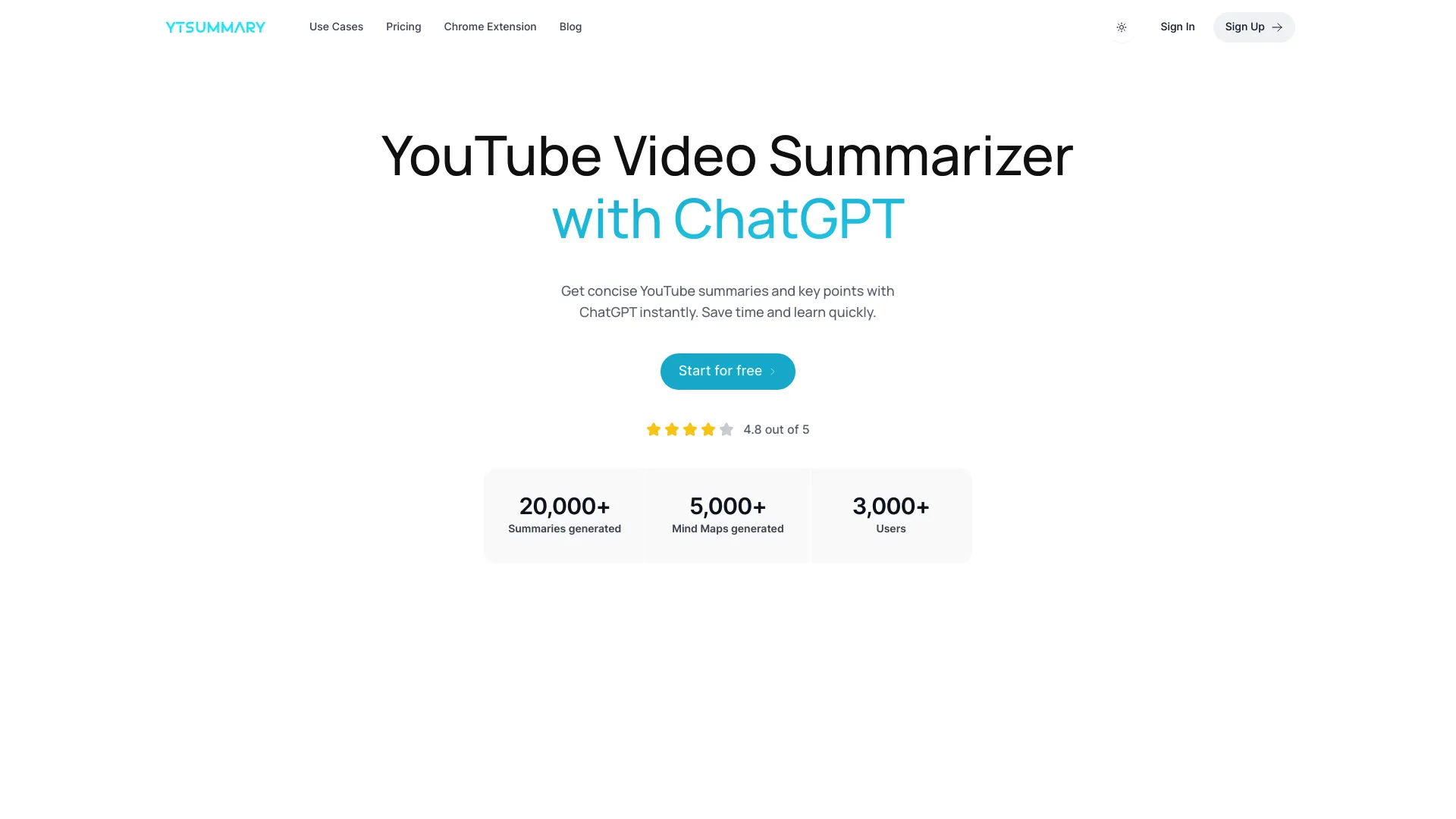 Ytsummary screenshot