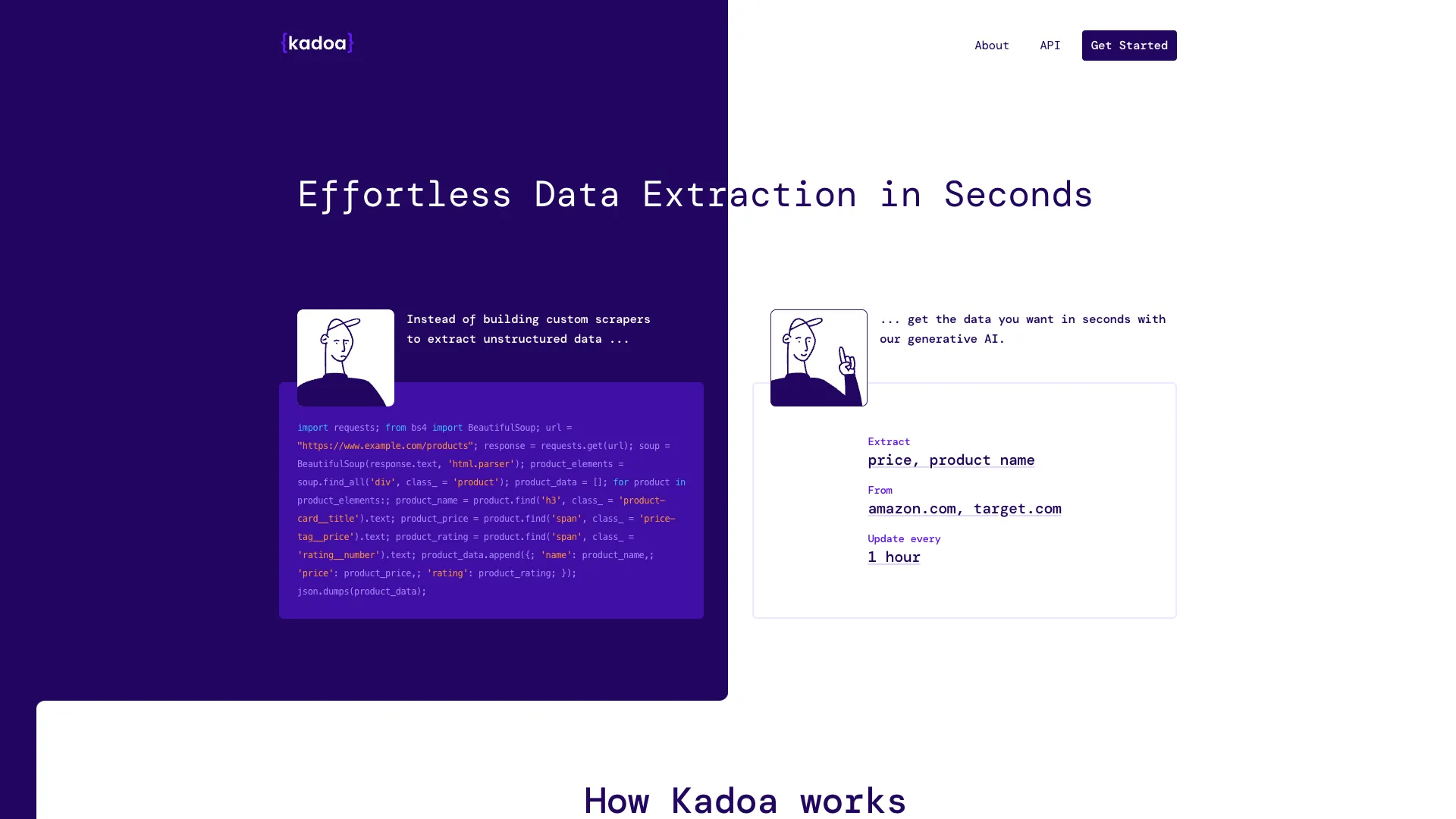 Kadoa screenshot