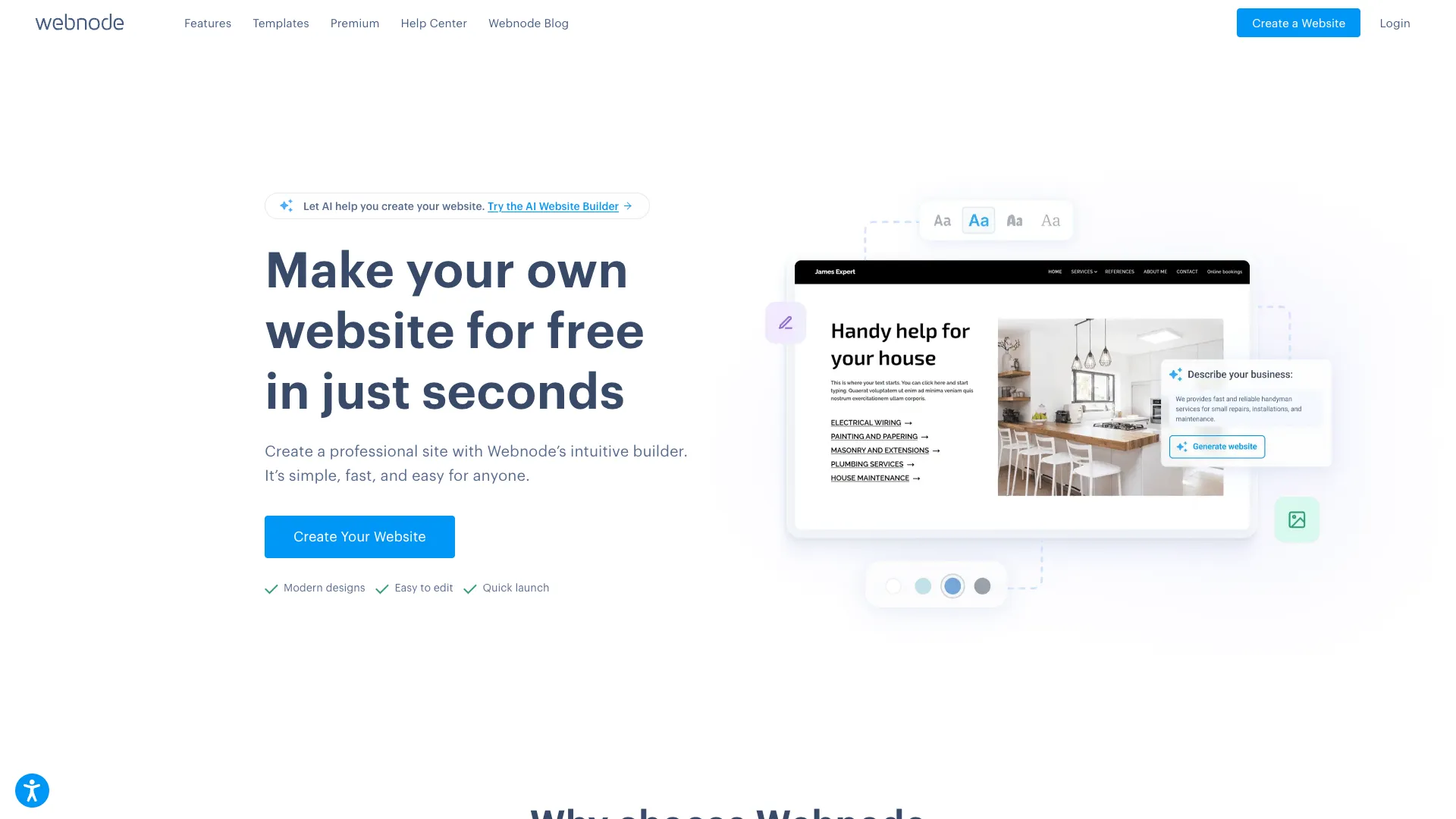 AI Website Creator Webnode