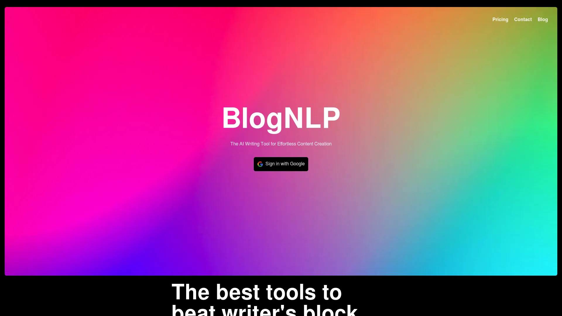 BlogNLP screenshot