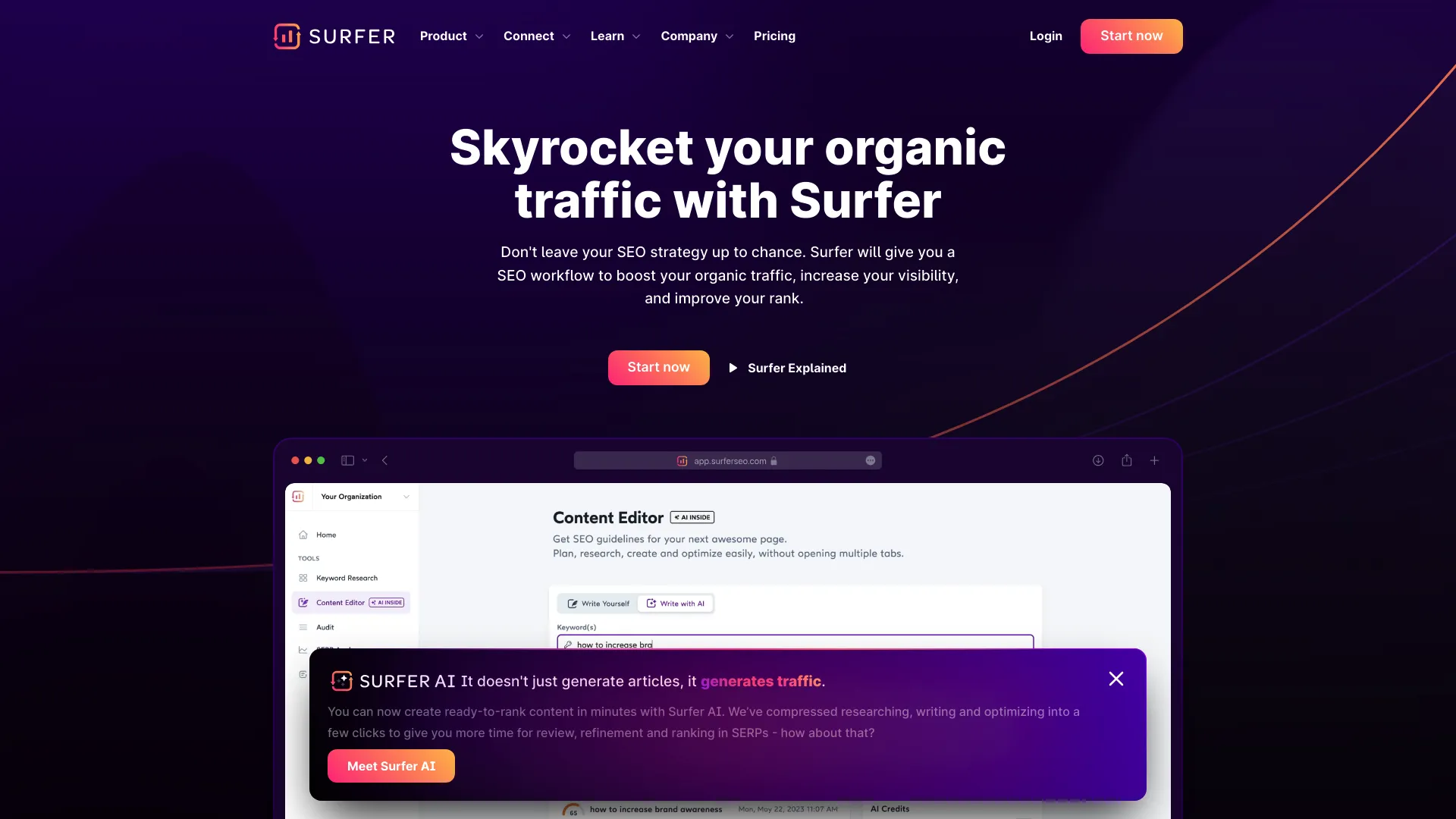 SurferSEO screenshot