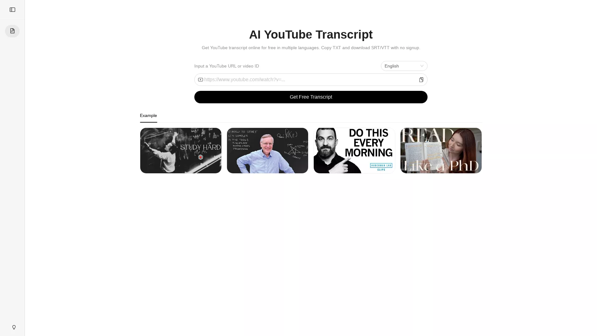 AIYouTubeTranscript screenshot
