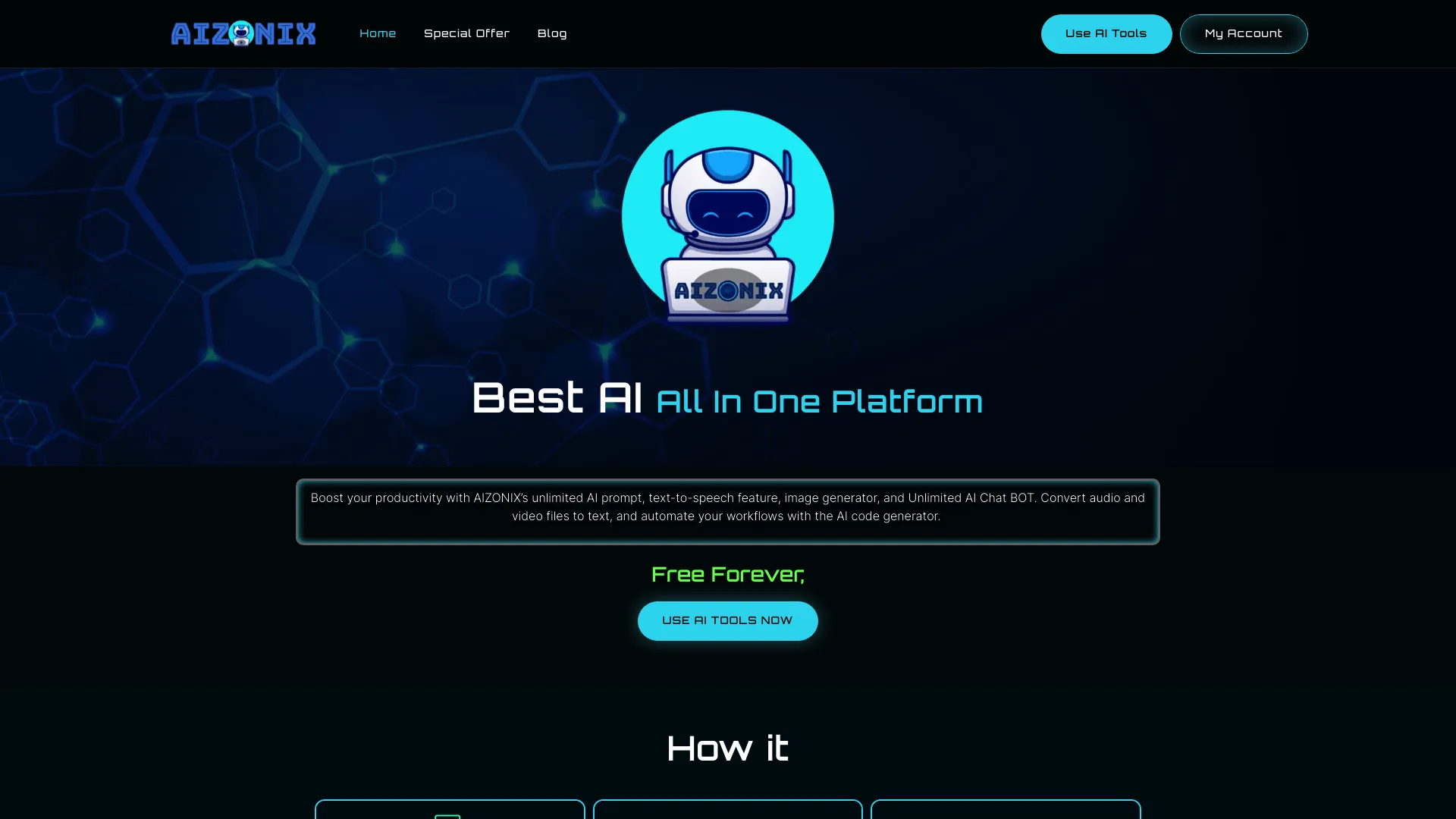 Aizonix screenshot