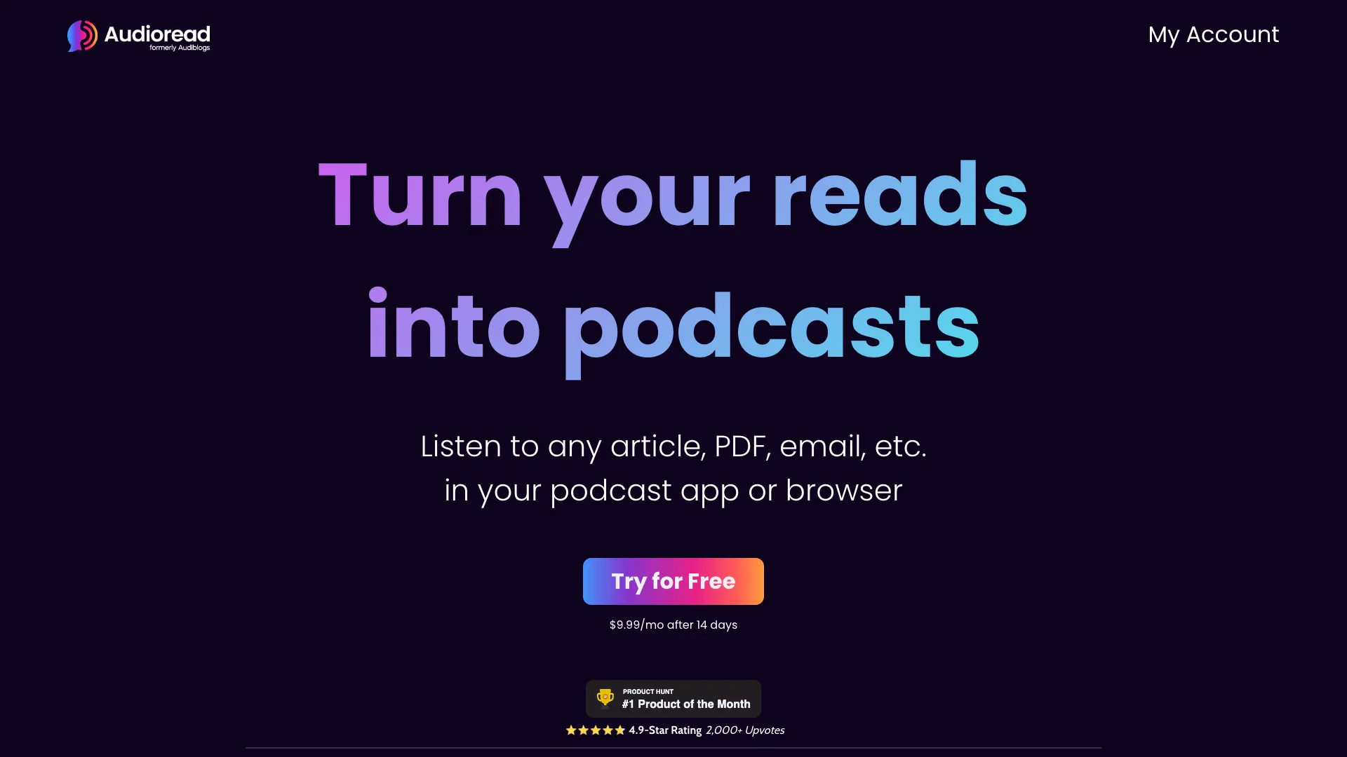 Audioread screenshot