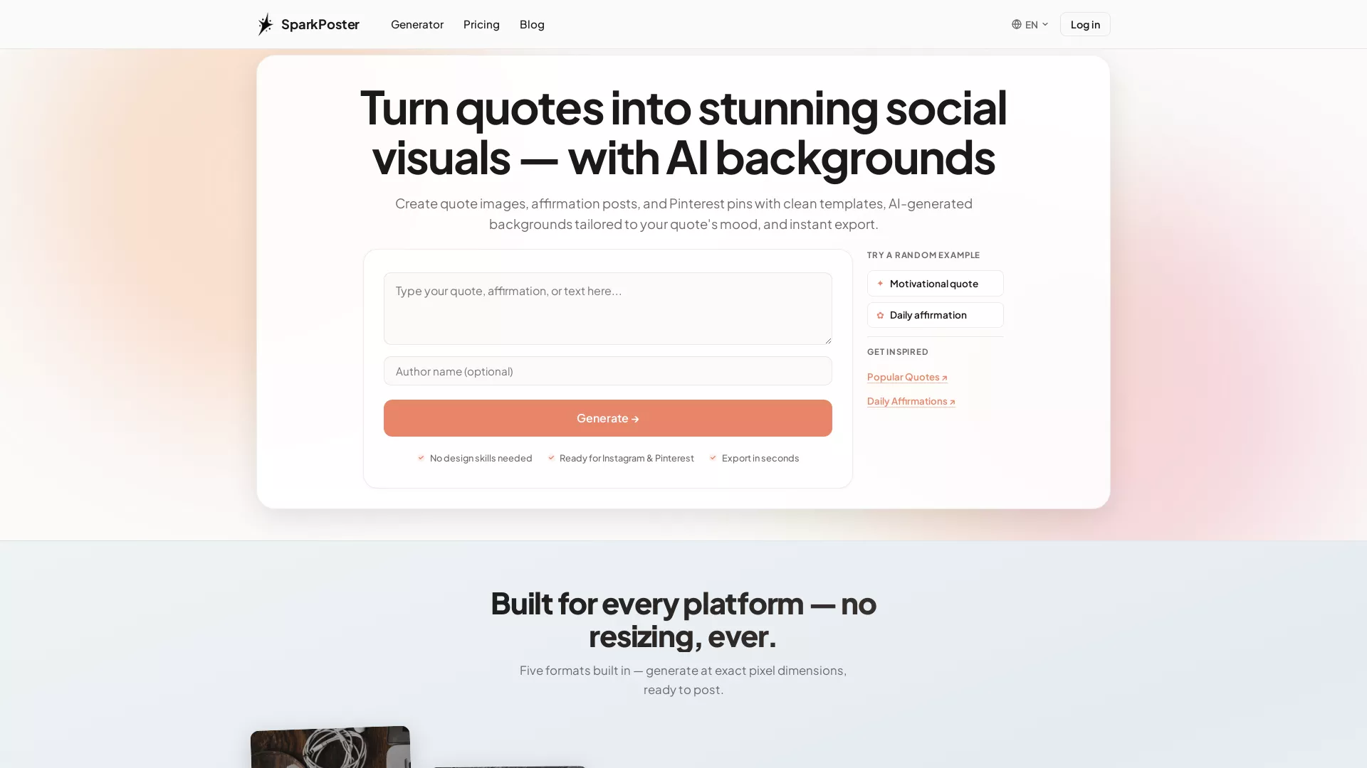 SparkPoster screenshot