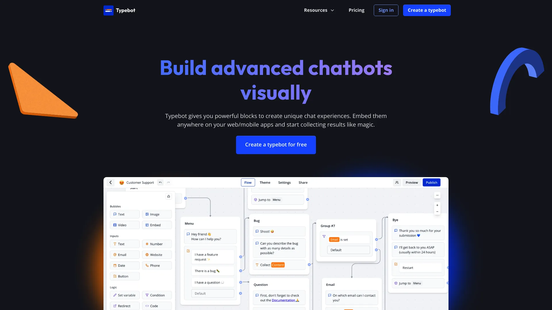 Typebot screenshot