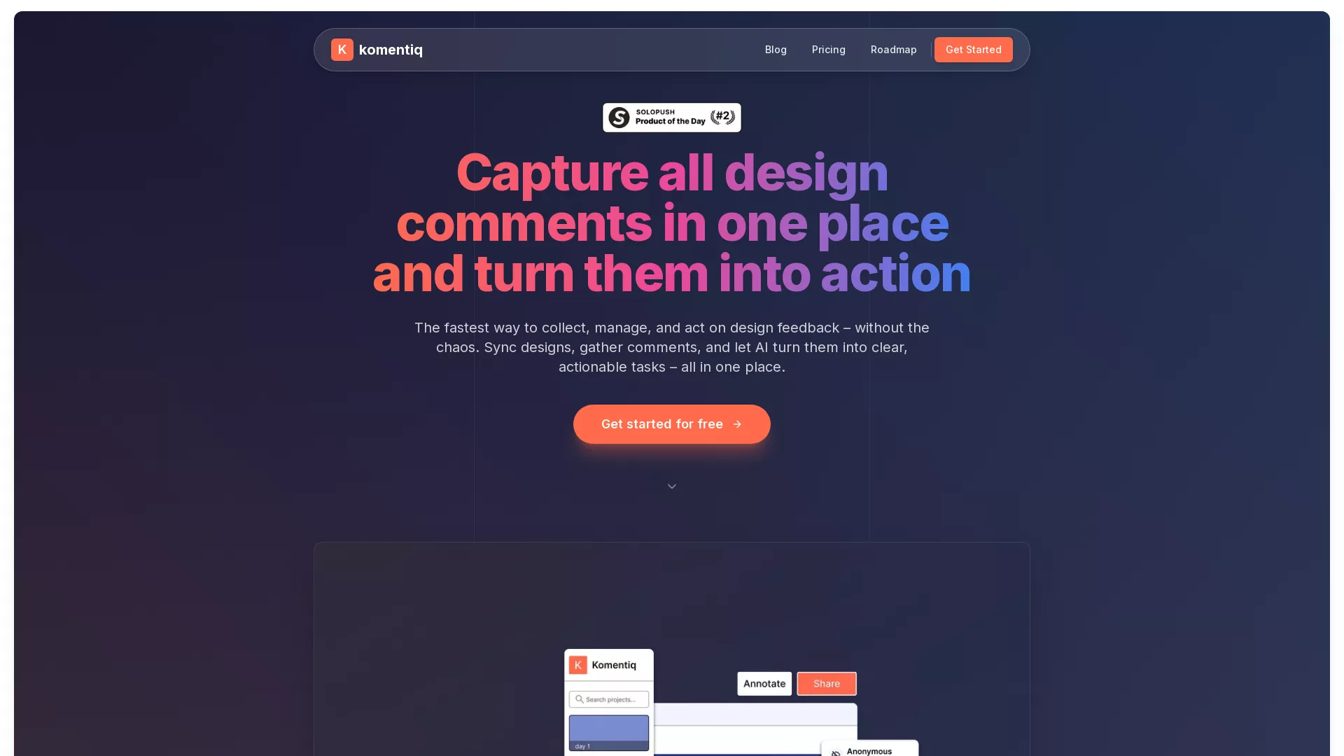 Komentiq screenshot