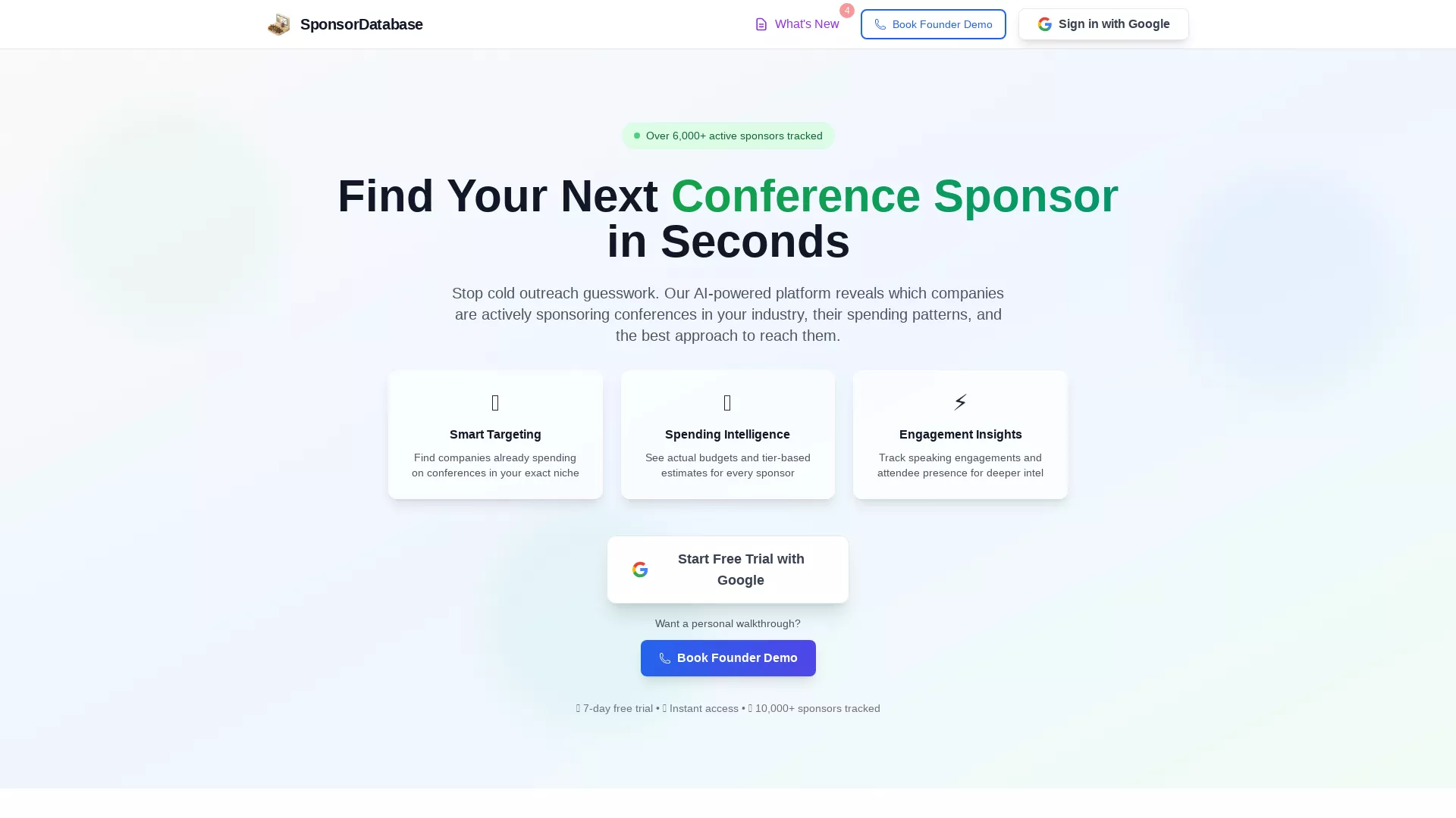 ConferenceDatabase.com screenshot