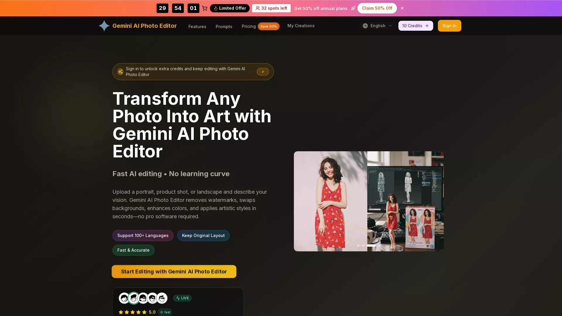 GeminiAIPhotoEditor screenshot