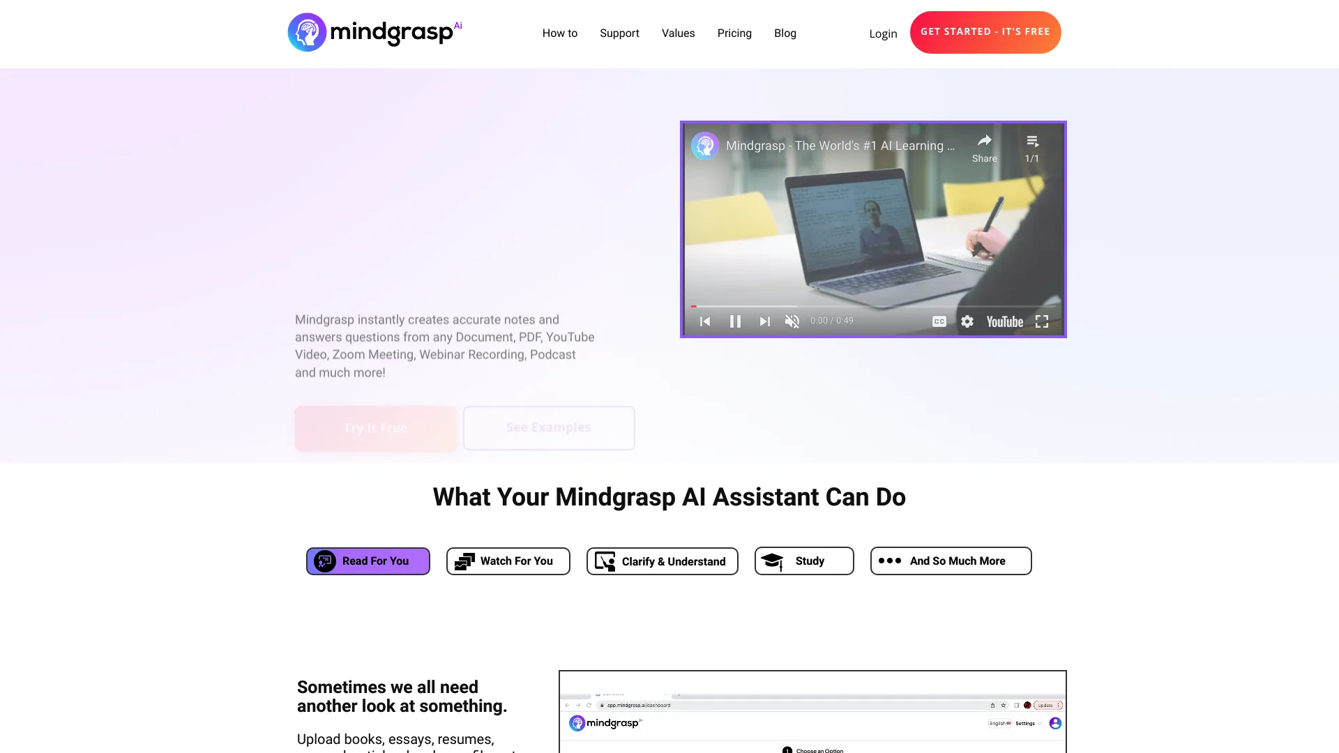 Mindgrasp screenshot