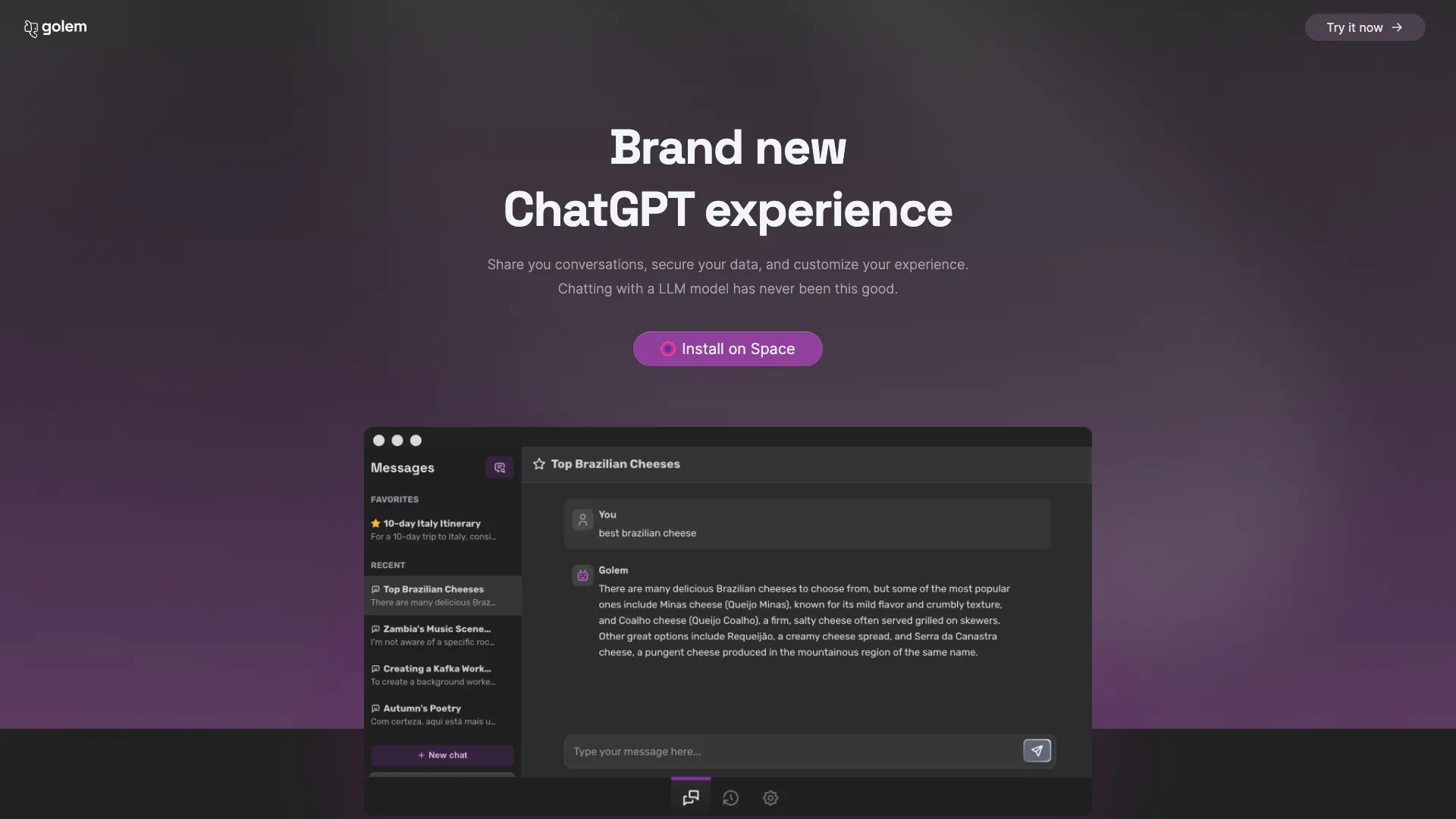 GolemChat screenshot