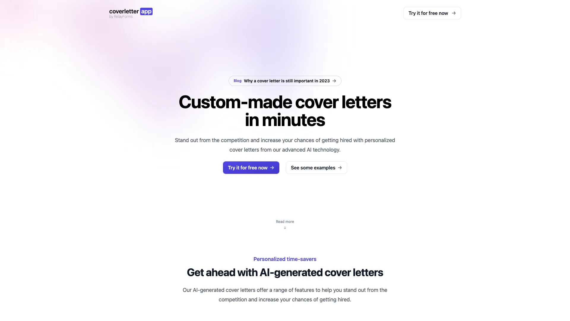 Coverletter app screenshot