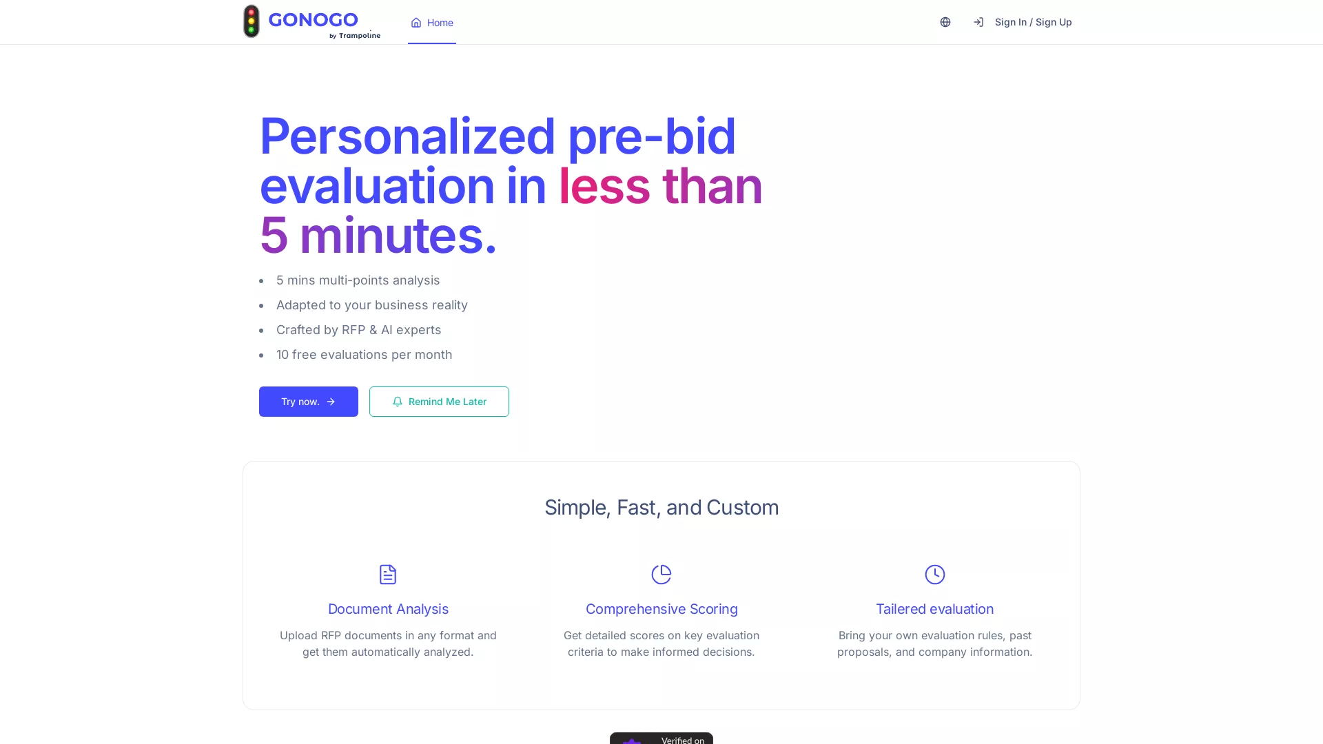 Go/NoGo screenshot
