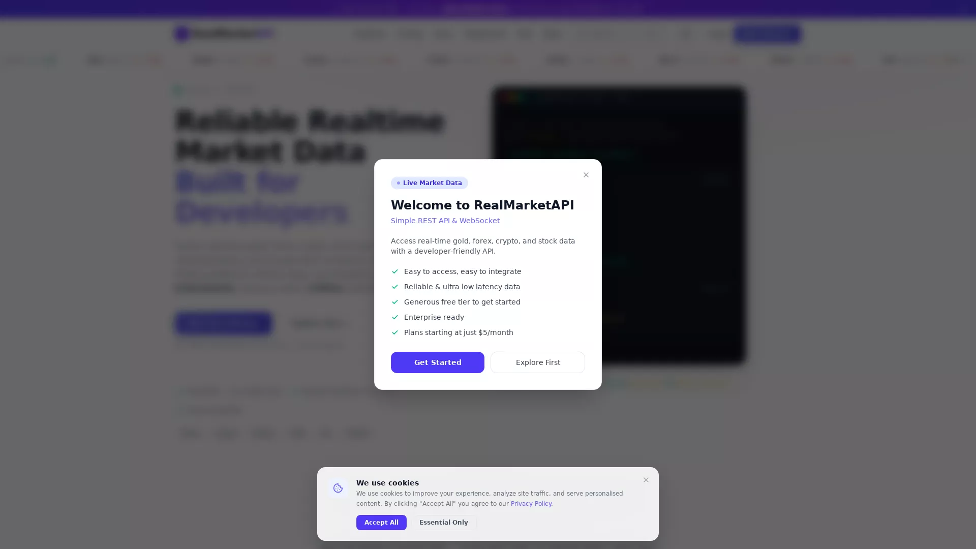 RealMarketAPI screenshot
