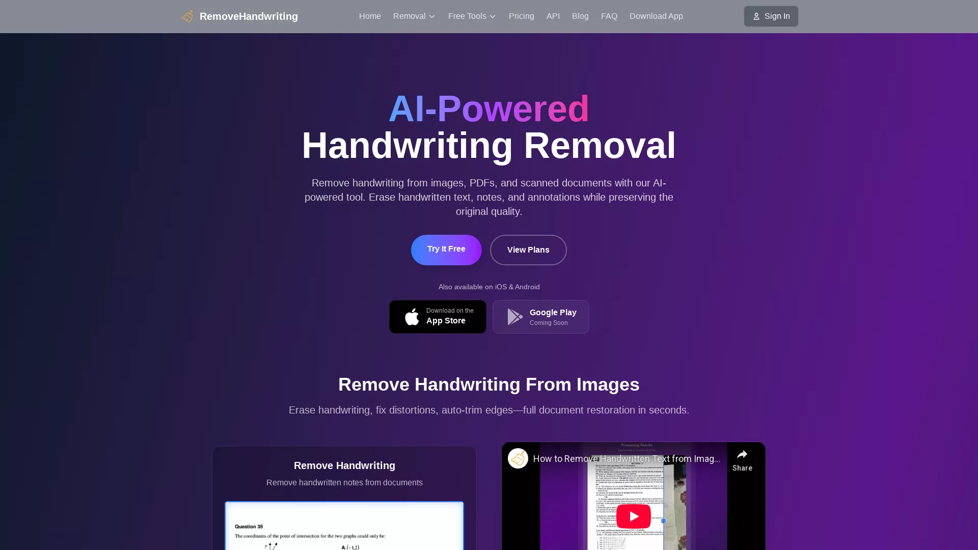 RemoveHandwriting screenshot