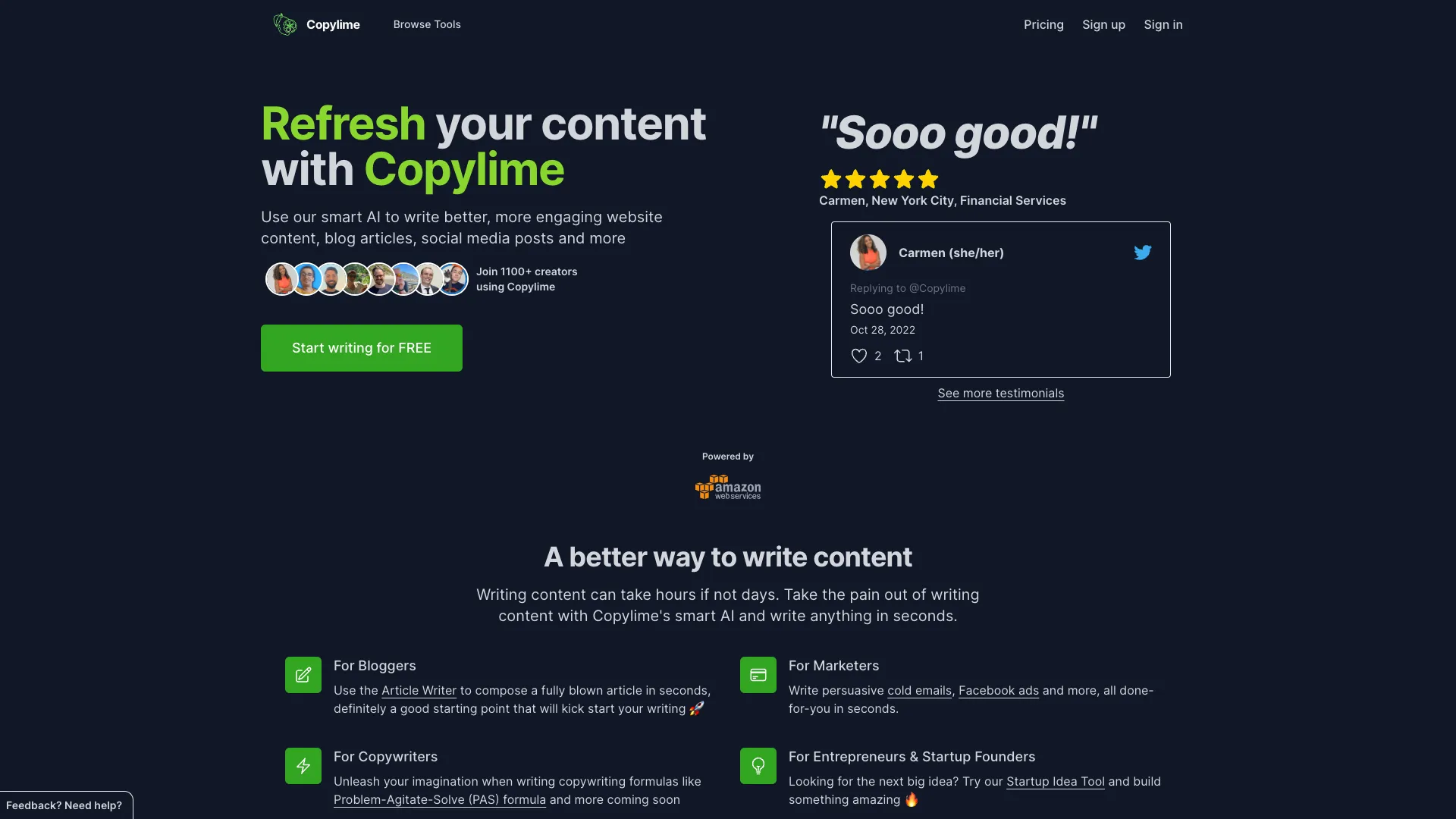 Copylime screenshot