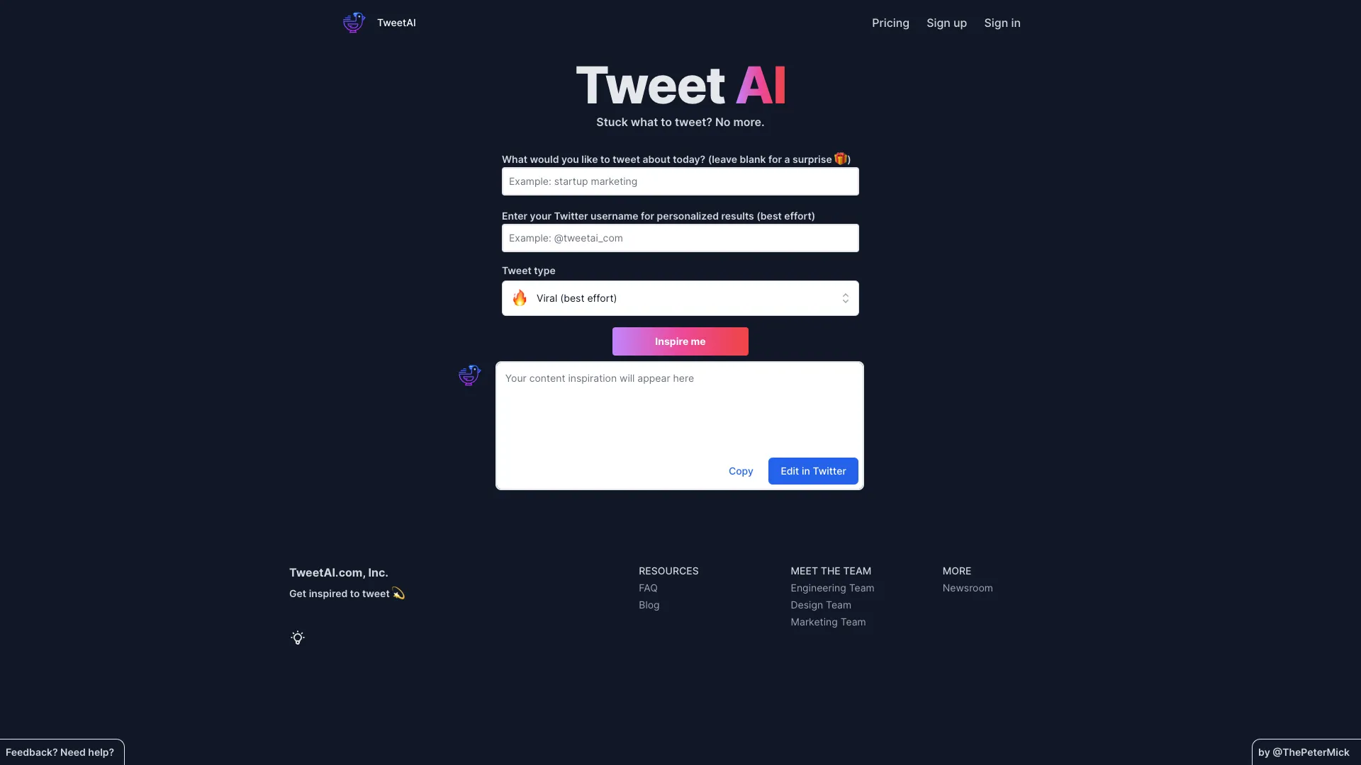 TweetAI screenshot