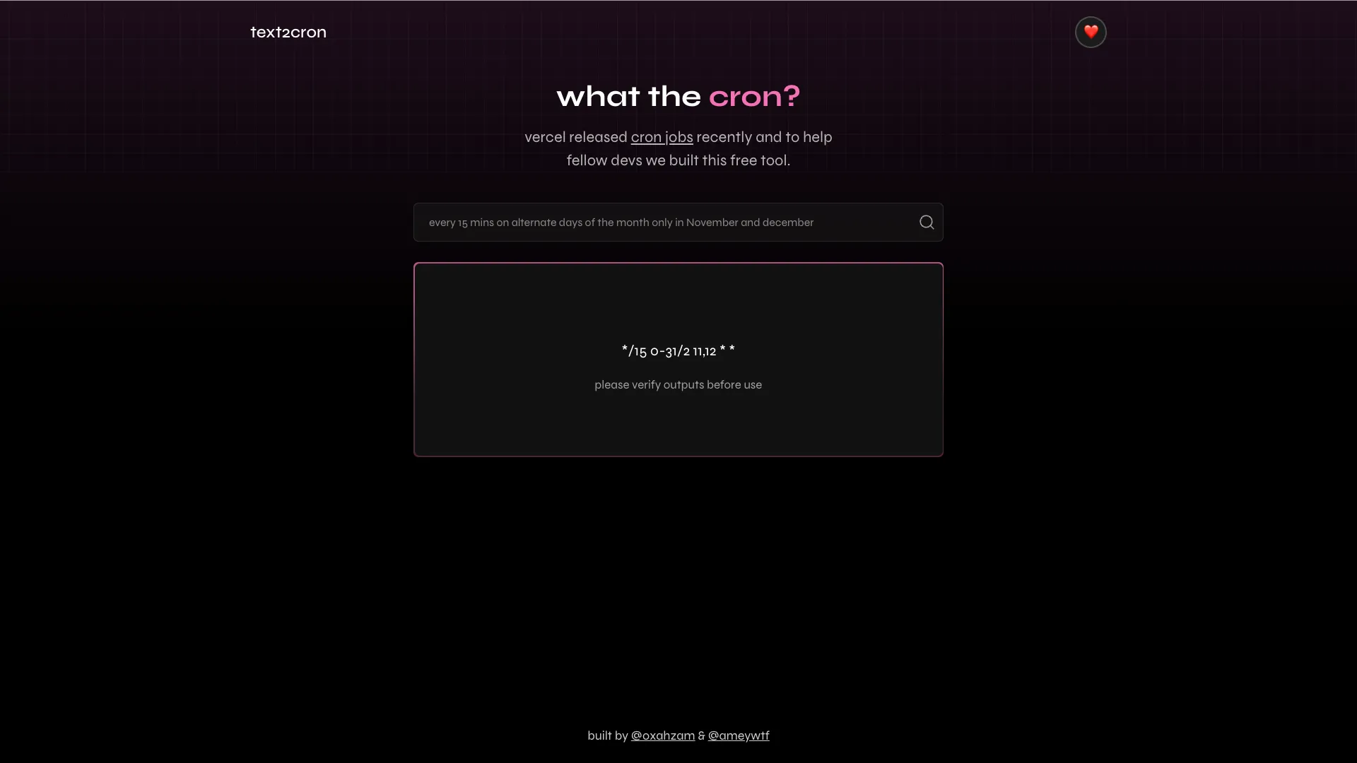TextToCron screenshot