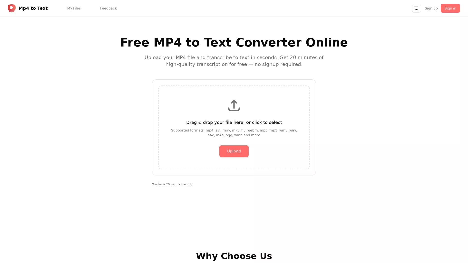 Mp4ToText screenshot