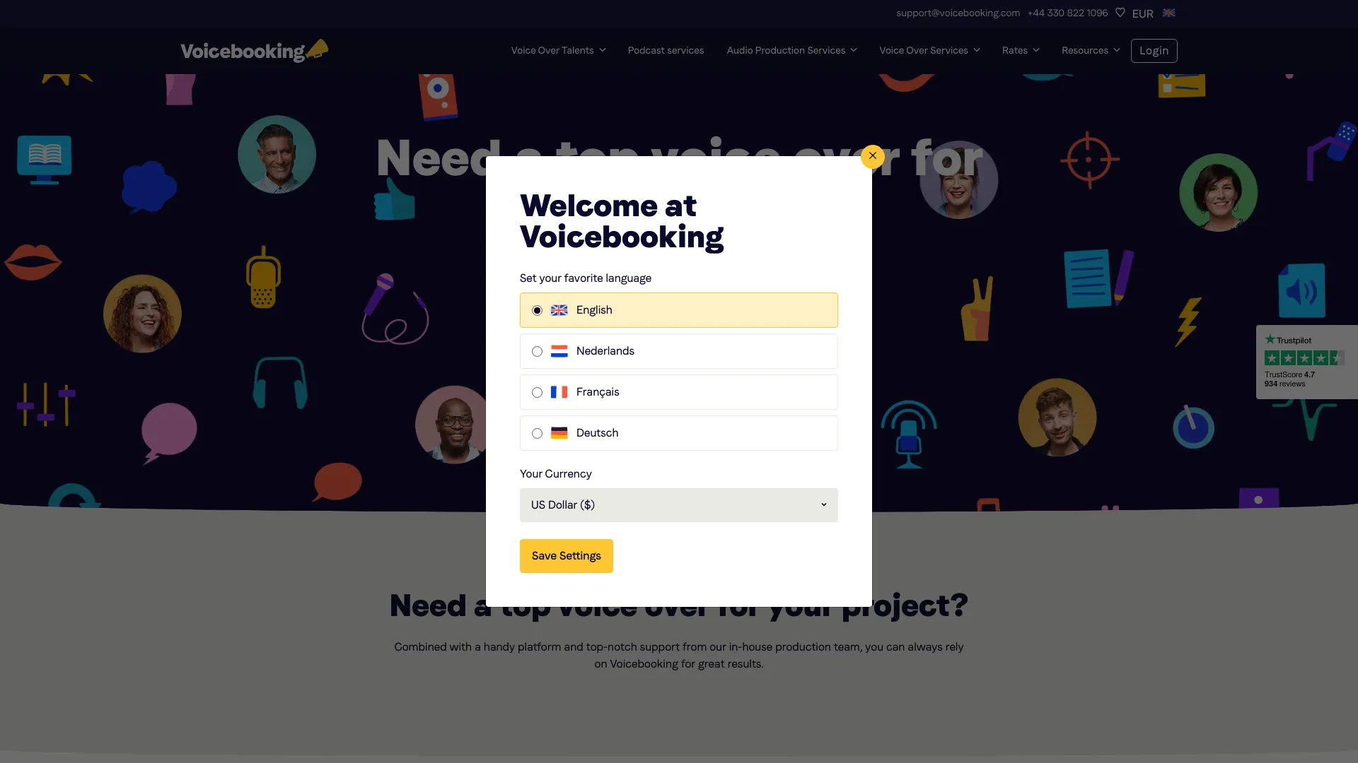 Voicebooking screenshot