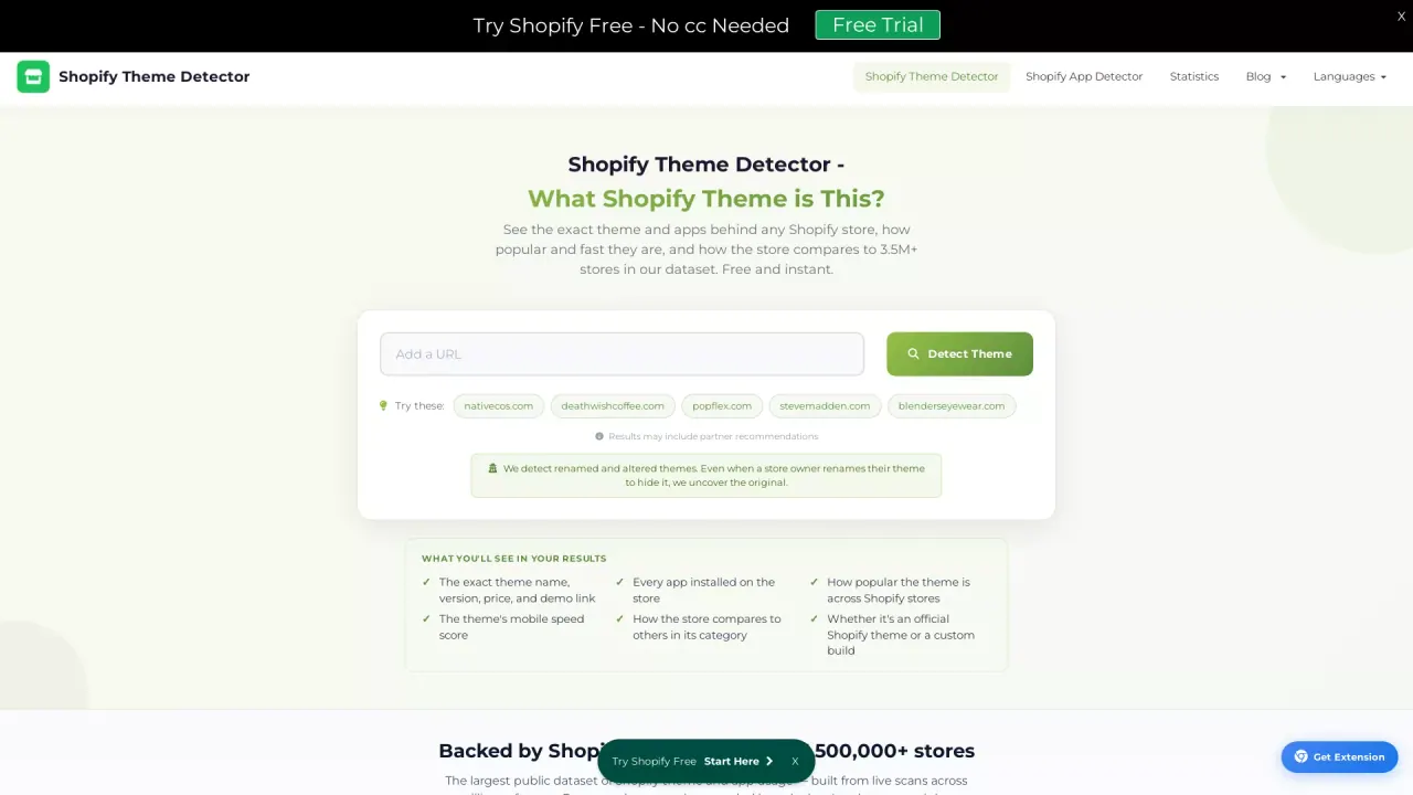 Shopify Detector screenshot