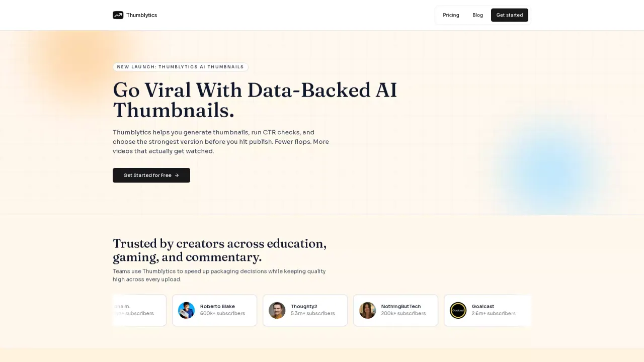 Thumblytics AI Thumbnails screenshot