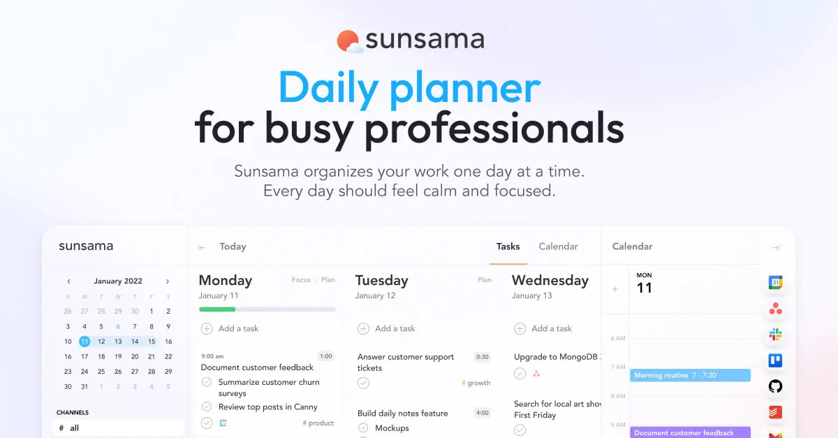 Sunsama screenshot