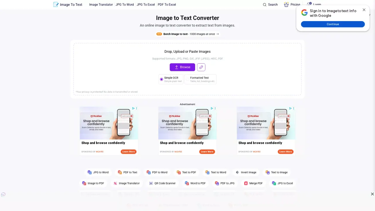 Imagetotext screenshot