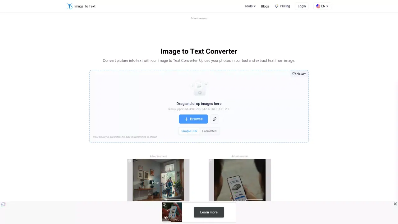 Image to Text Converter screenshot