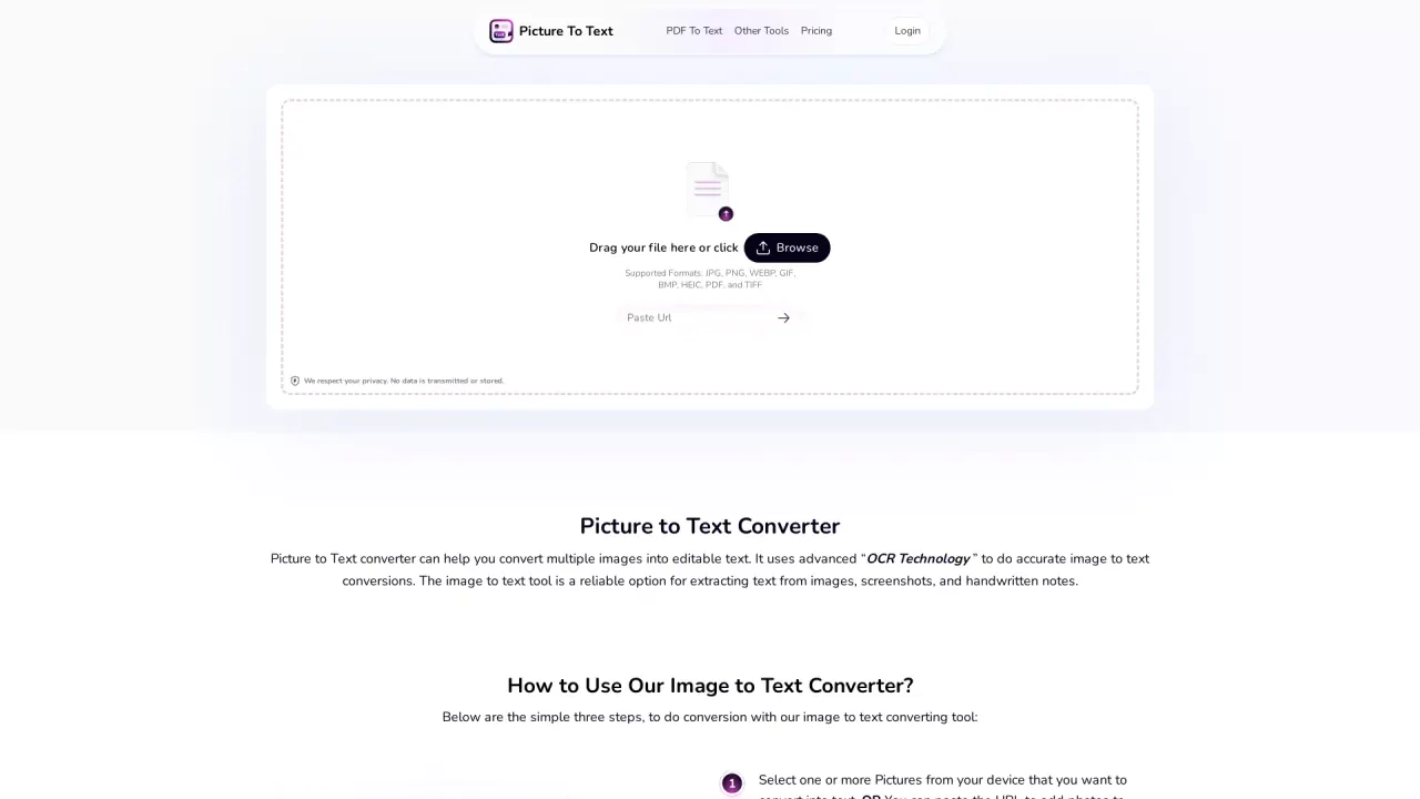 Picture to Text screenshot
