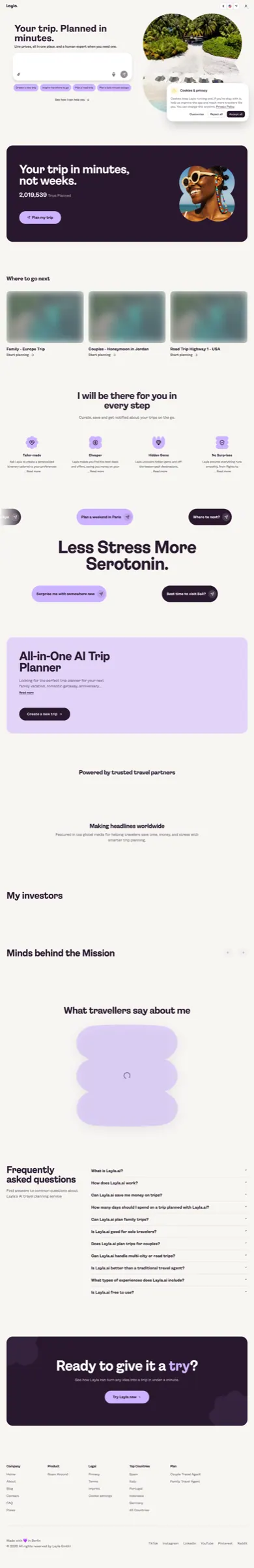 Layla: AI Trip Planner screenshot