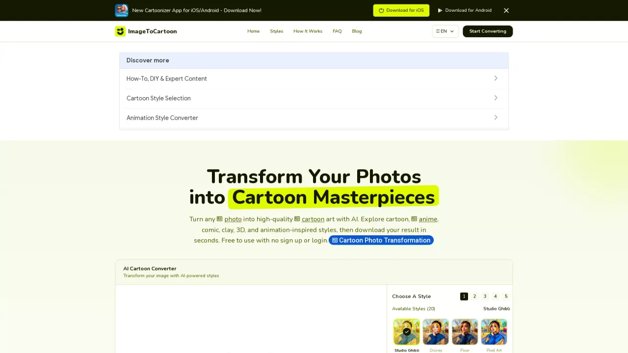 ImageToCartoon screenshot