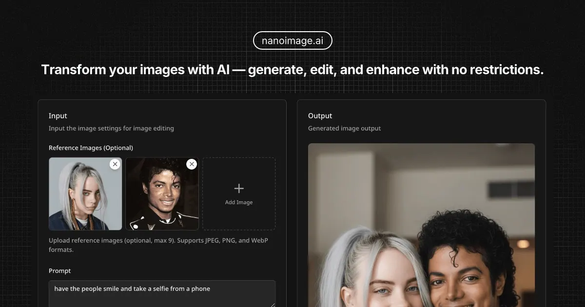 NanoImage AI Image Editor screenshot