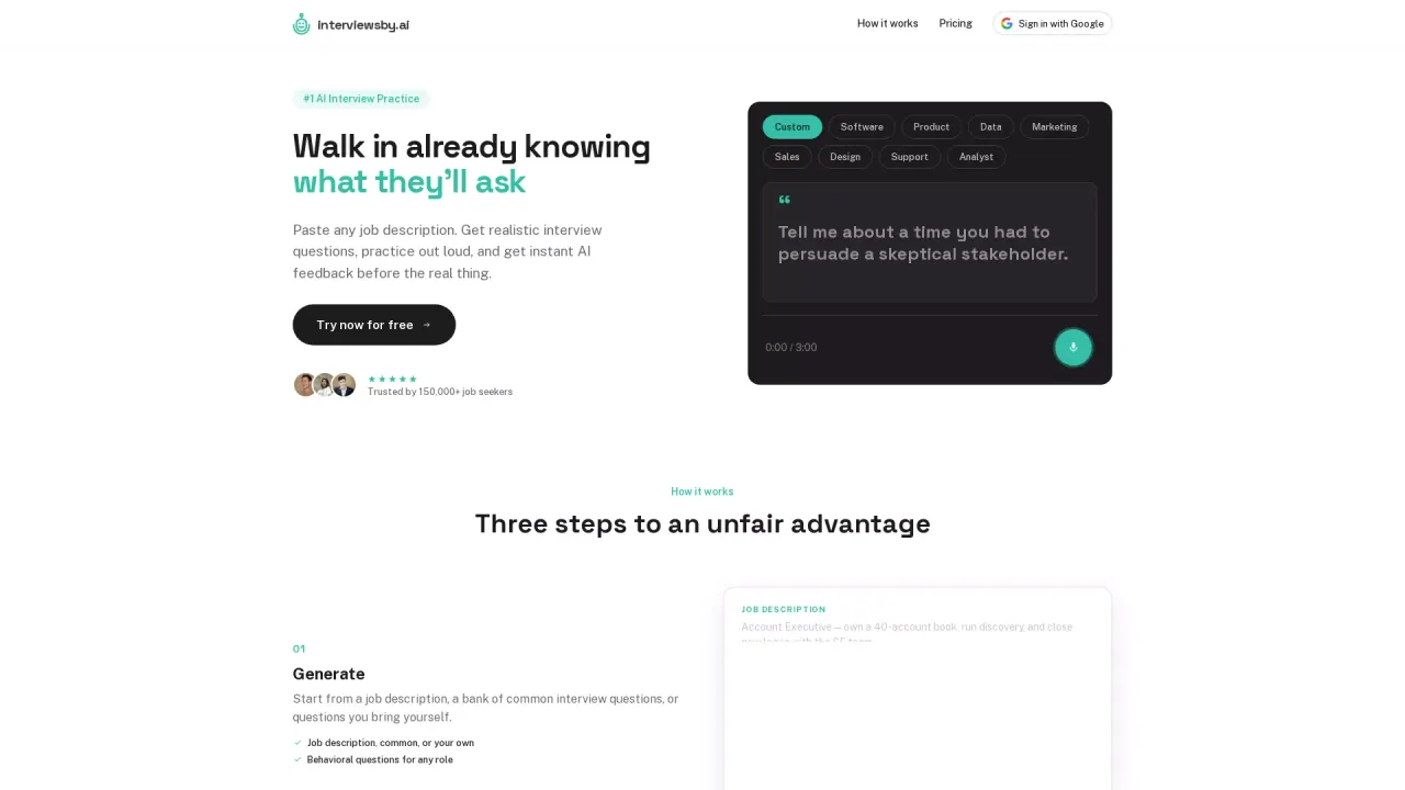 Interviews by AI screenshot