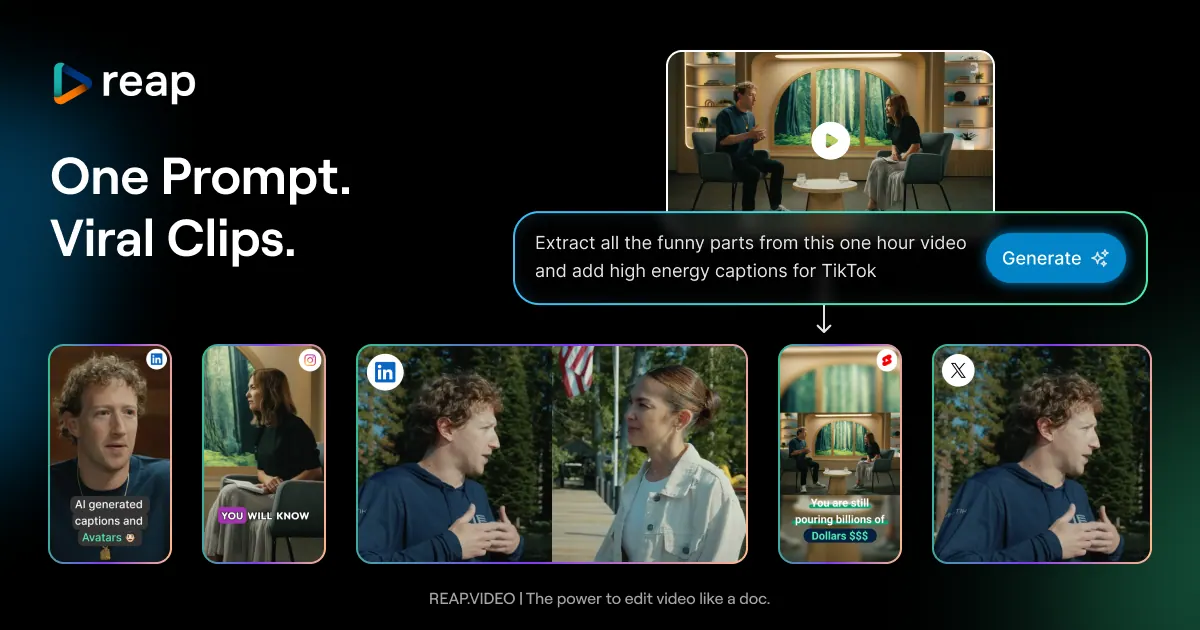reap: AI Video Editor screenshot