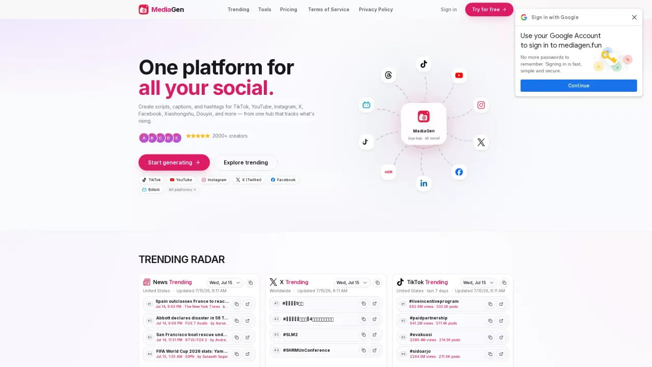 MediaGen screenshot